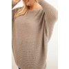 Dámsky sveter Plus Size s moherom pončo bordový