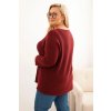 Dámsky sveter plus size s lodičkovým výstrihom hnedý