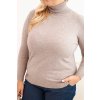 Dámsky rolákový sveter Plus Size z viskózy bordový
