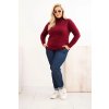 Dámsky rolákový sveter Plus Size z viskózy bordový