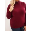 Dámsky rolákový sveter Plus Size z viskózy bordový