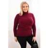 Dámsky rolákový sveter Plus Size z viskózy bordový