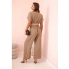 Overal s ozdobným opaskom v páse cappuccino