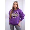 Dámska oversize mikina s nápisom Vanderbilt fialová