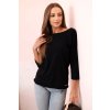 Dámska blúzka s lodičkovým výstrihom čierna