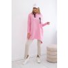 Nadrozmerná mikina s asymetrickými bokmi púdrová ružová