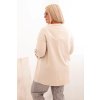 Dámska blúzka Plus Size z bavlnou voľného strihu s vodným výstrihom béžová