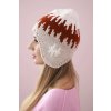 Dámska čiapka Nikol K405 biela+bordová+ružová