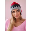 Dámska čiapka Nikol K405 biela+bordová+ružová
