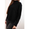 Dámsky viskózový sveter s polovičným rolákom voľného strihu fango