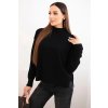Dámsky viskózový sveter s polovičným rolákom voľného strihu fango