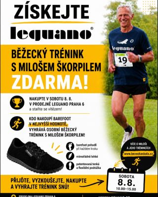 🏃‍♂️Velká akce v dejvické prodejně leguano. Získejte trénink s Milošem Škorpilem! 👣 V sobotu 8. srpna jsme si pro vás...
