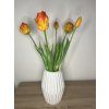 Silikonové tulipány žíhané oranžové