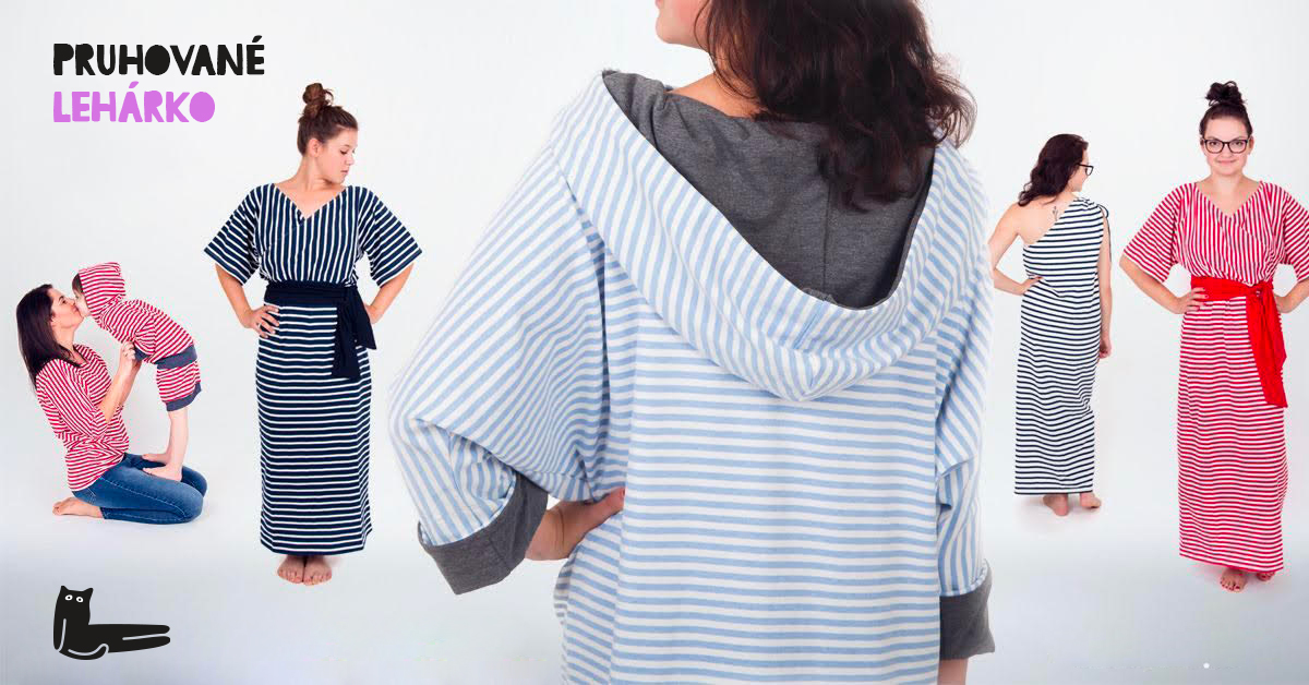 Pruhované mikiny a šaty