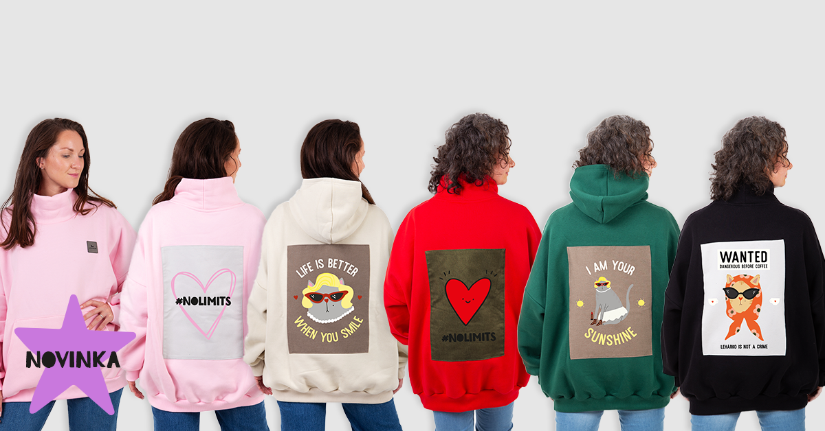 Oversized mikiny s autorským potiskem