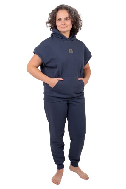 damska teplakova souprava s vestou modra