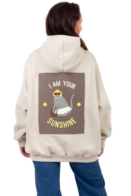 mikina oversized rolak ecru susnshine back