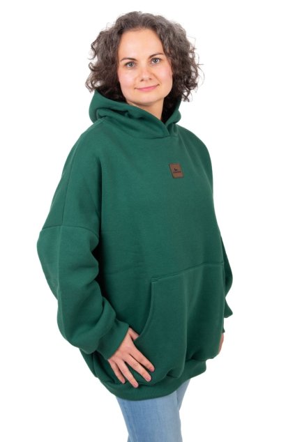mikina oversized kapuce zelena 2