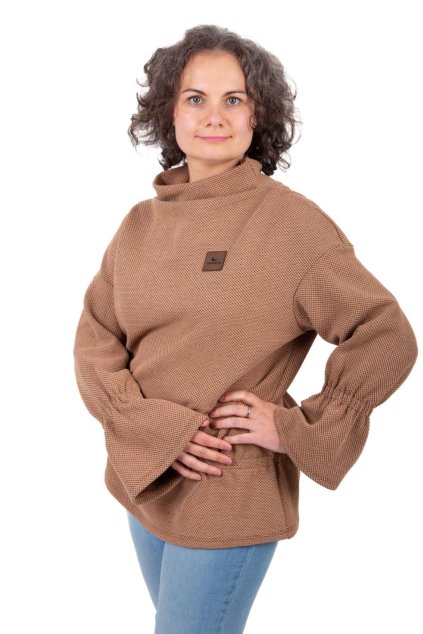 damska mikina s volany mocha