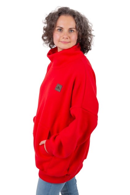 mikina oversized rolak cervena 1