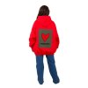 mikina oversized kapuce cervena srdce plne