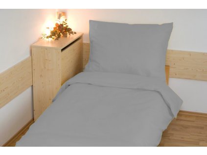 Povlečení bavlna UNI 140x200, 70x90cm světle šedá (Výběr zapínaní hotelový uzávěr)