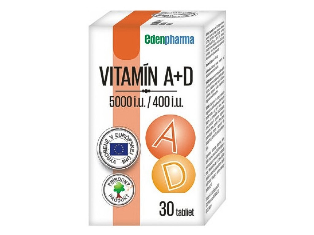 Lekáreň Adonai EDENPharma VITAMÍN A + D3 (5000 I.U./ 400 I.U.) | 30 tbl