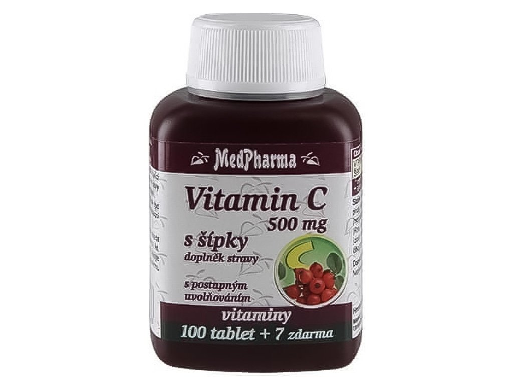 MedPharma VITAMÍN C 500 mg so šípkami | 107 tbl | Lekáreň ADONAI – online  lekáreň