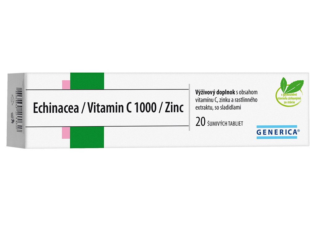 GENERICA Echinacea Vitamin C 1000 Zinc 20 šumivých tabliet