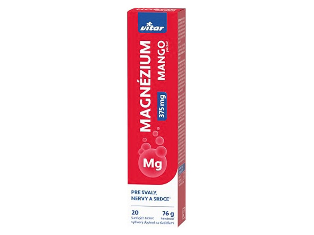 VITAR MAGNÉZIUM 375 mg 20 šumivých tabliet