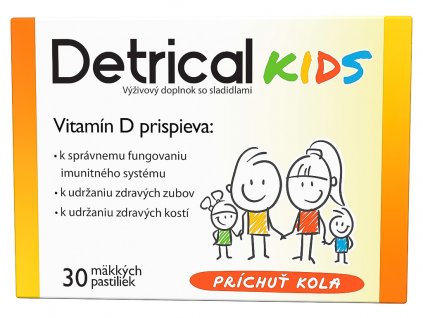 Detrical Kids Vitamín D s príchuťou kola 30 ks