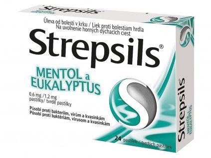 Lekáreň Adonai Strepsils pastilky mentol a eukalyptus | 24 ks