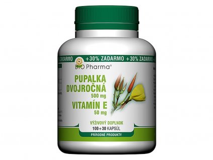 BIO Pharma Pupalka dvojročná 500 mg, Vit. E 50 mg 130 cps.