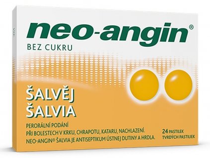 Lekáreň Adonai Neo-angin pastilky šalvia 1,2 mg/0,6 mg/5,9 mg | 24 ks