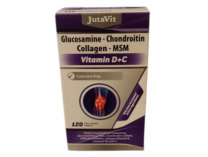 Lekáreň Adonai JutaVit Glukozamín Chondroitín kolagén MSM s vitamínmi D+C | 120 tbl