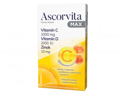 Lekáreň Adonai Ascorvita MAX Vitamín C, D a Zinok | 30 tbl