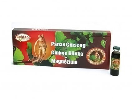 Golden Panax Ginseng + Ginkgo Biloba + Magnézium 10x10 ml