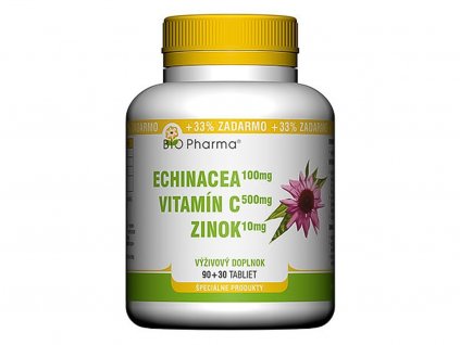 BIO Pharma Echinacea, Vitamín C, Zinok 120 tbl