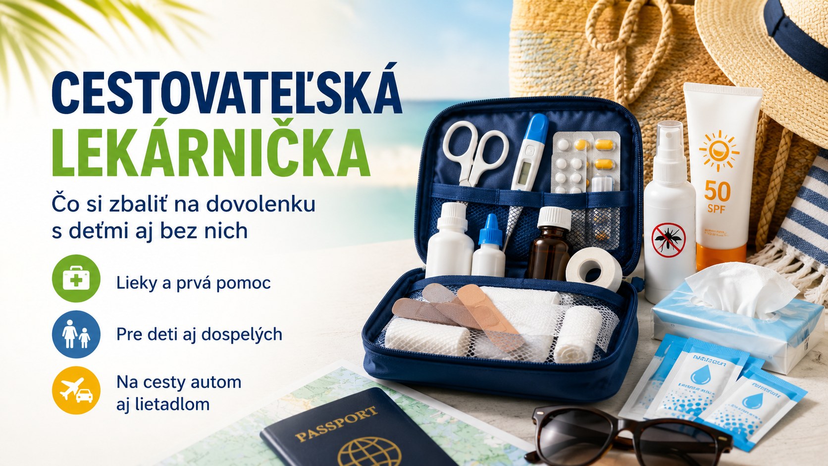 Cestovateľská lekárnička: Čo si zbaliť na dovolenku