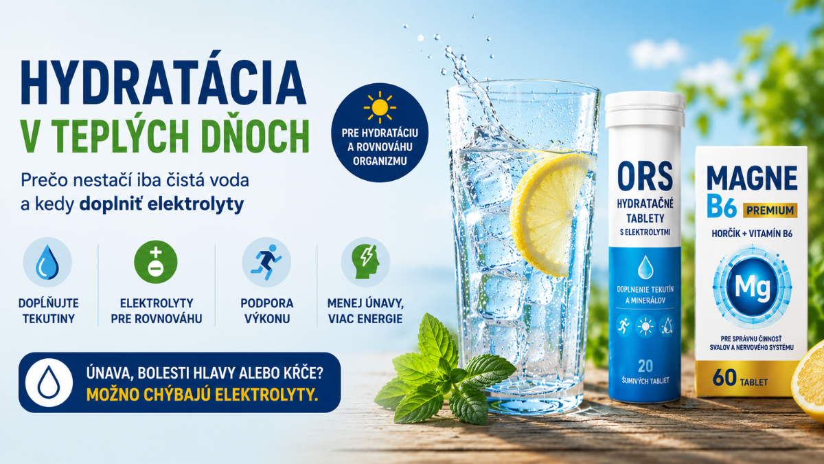 Hydratácia v teplých dňoch: Prečo nestačí iba čistá voda