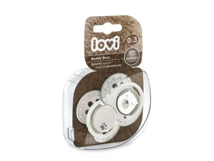 Lovi silikon dynamický Buddy Bear 0-3mes, 2ks