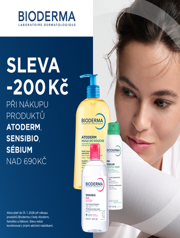 Sleva 200 Kč při nákupu Bioderma nad 690 Kč