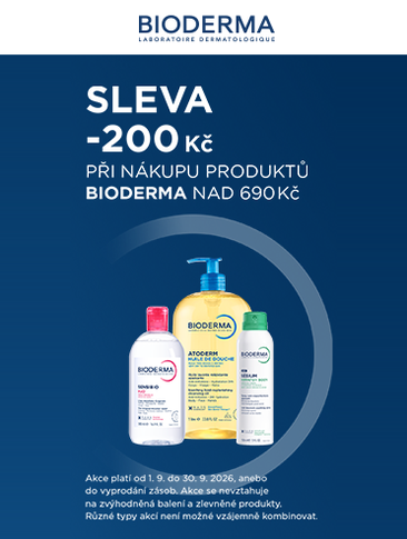 Sleva 200 Kč při nákupu Bioderma nad 690 Kč