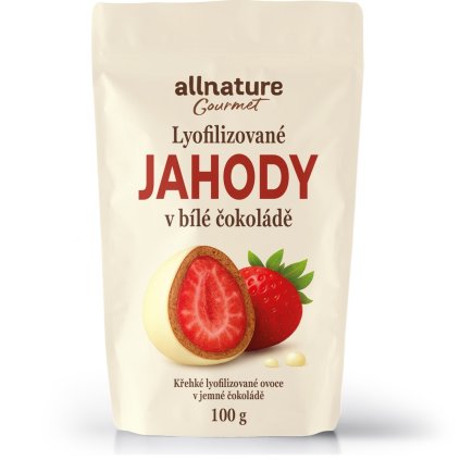 allnature mrazem susene jahody v bile cokolade 100 g