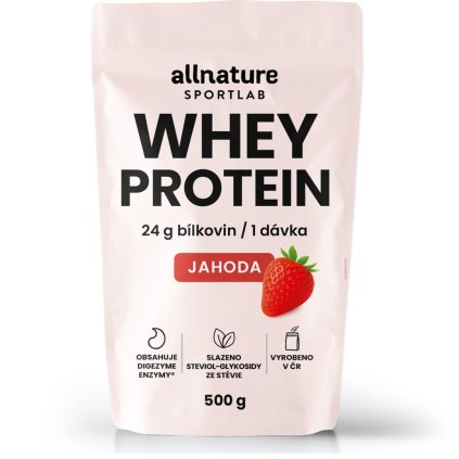 allnature sportlab whey protein jahoda 500 g