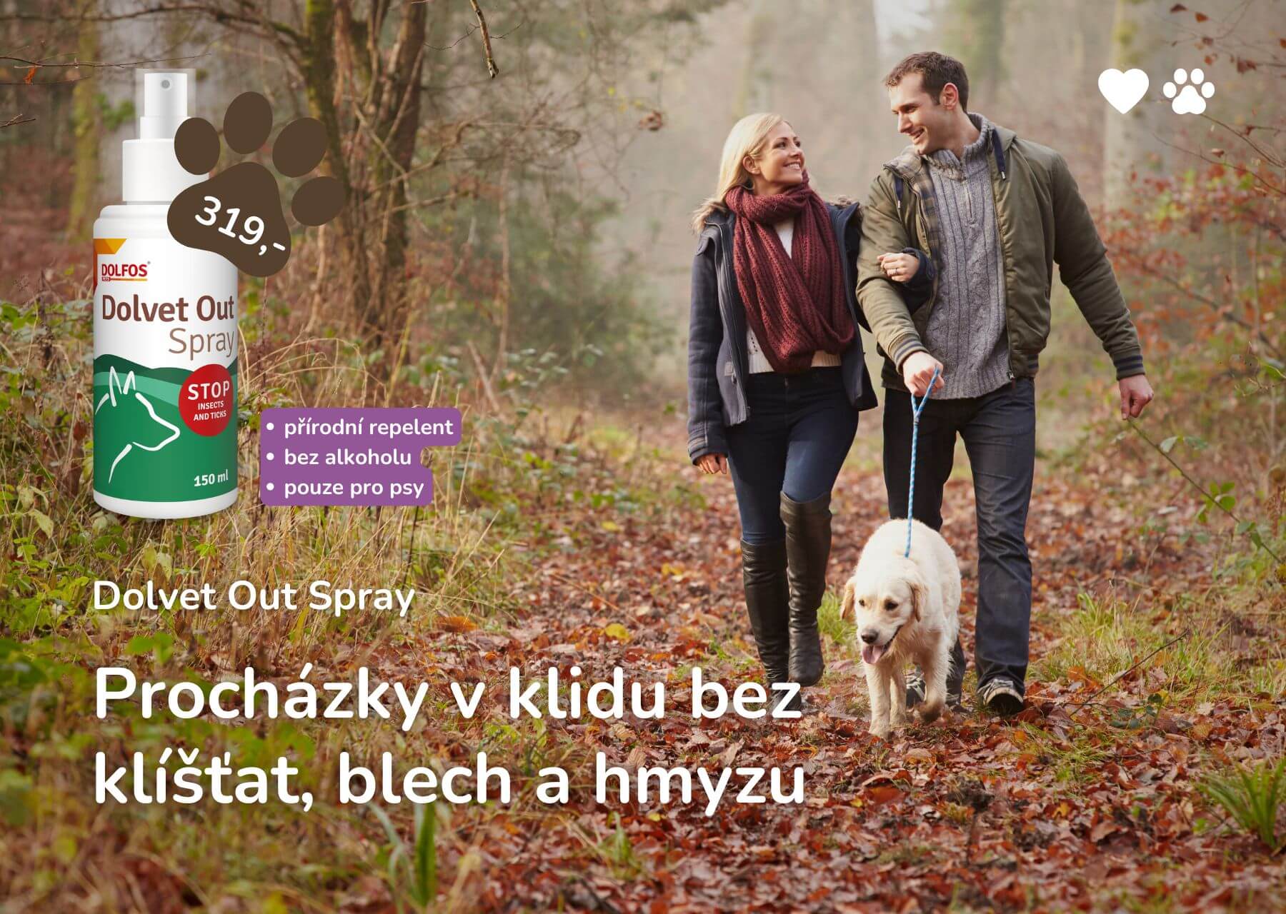 Dovlet Out Spray - přírodní repelent pro psy