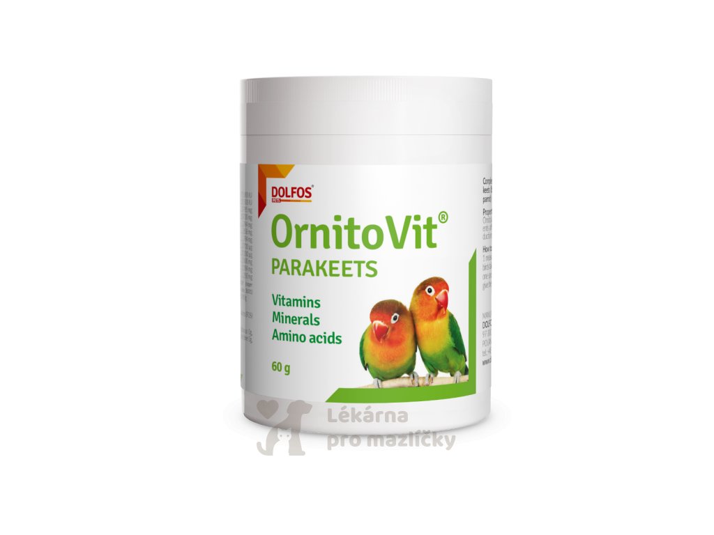 OrnitoVit PARAKEETS 60 g - vitamíny pro dlouhoocasé papoušky