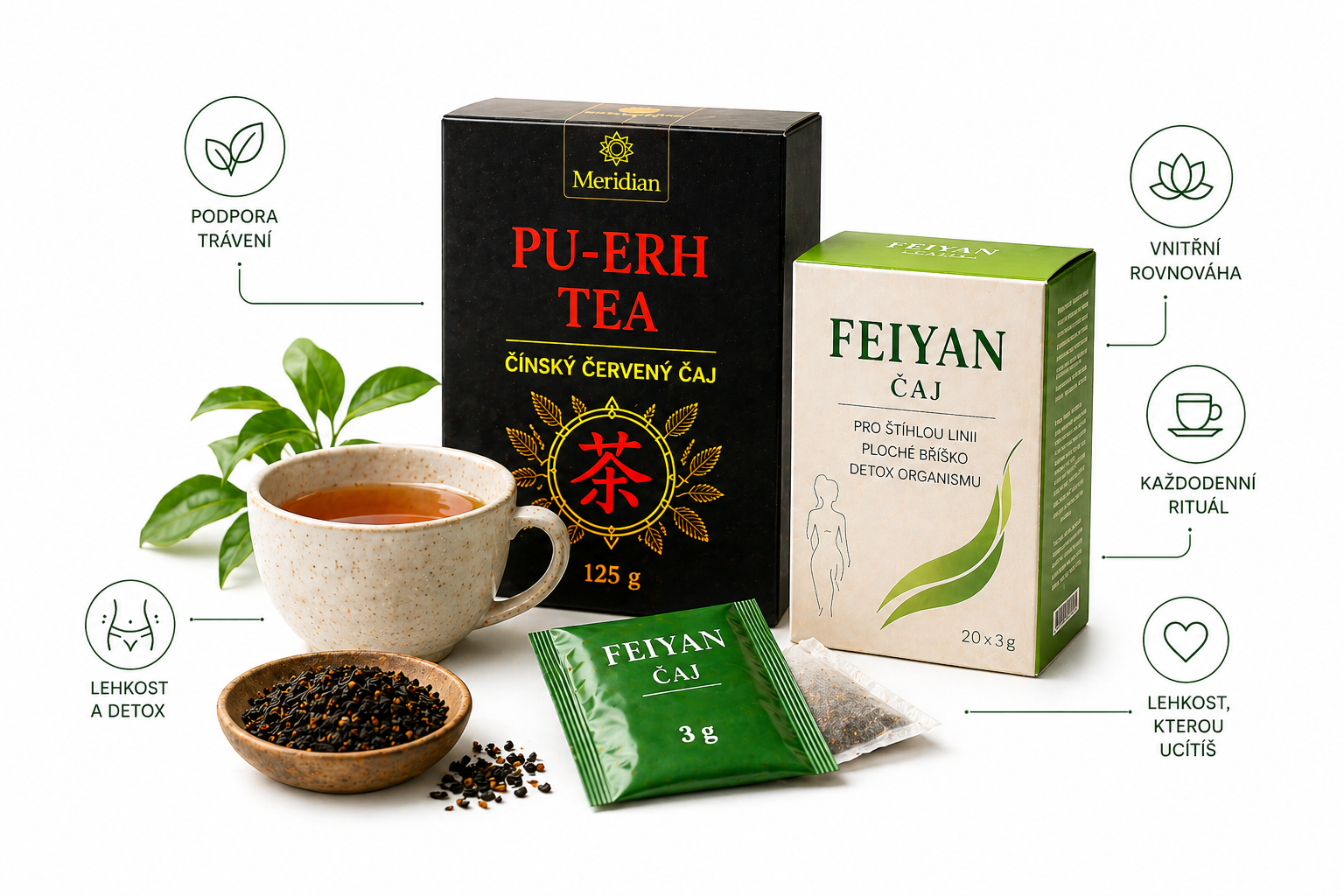 Pu-Erh a Feiyan: čaje pro lehkost, detox a každodenní rovnováhu