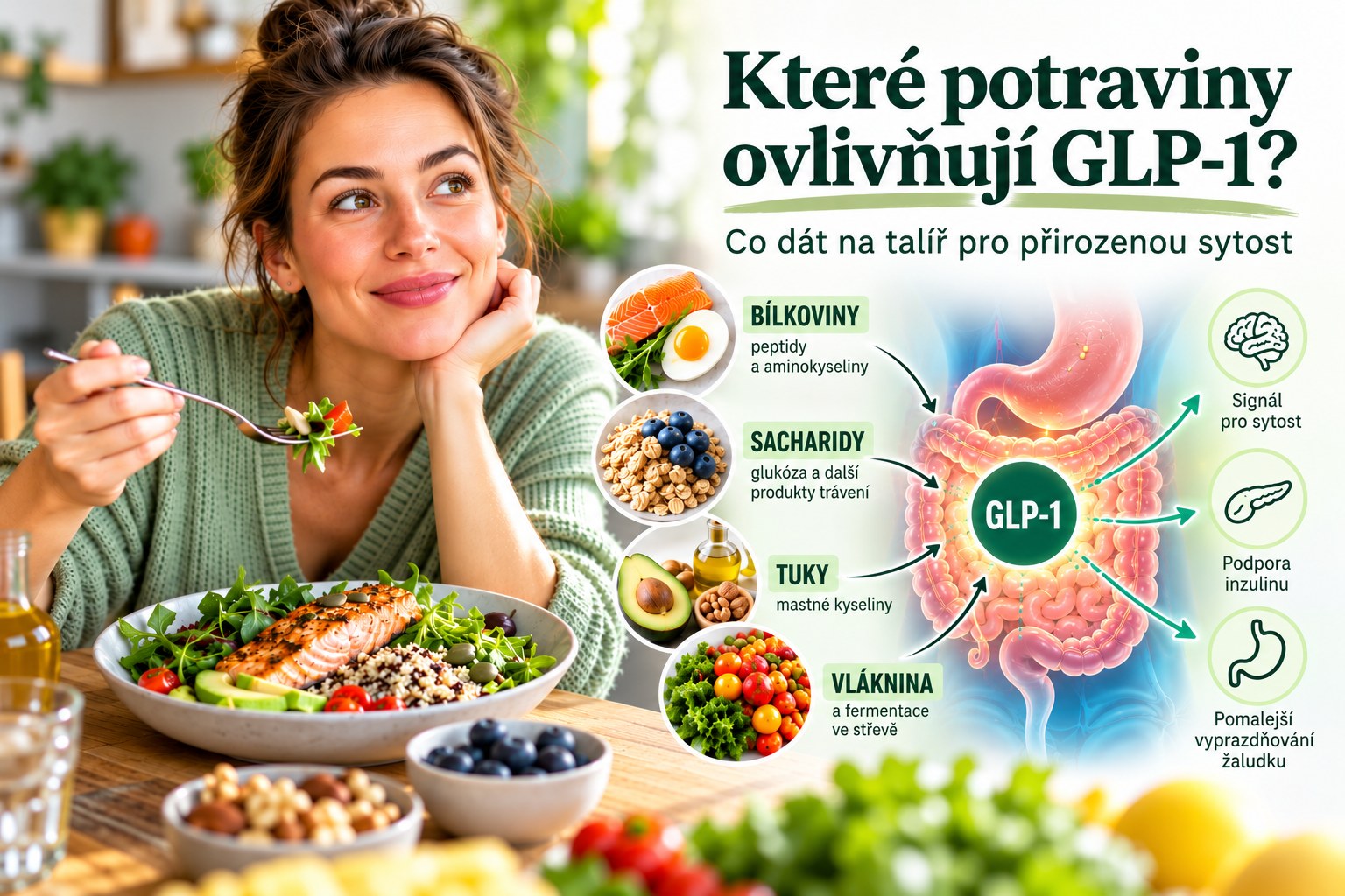 Které potraviny ovlivňují GLP-1? Co dát na talíř pro přirozenou sytost.