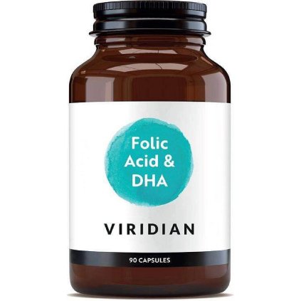 Viridian Folic Acid with DHA 90 kapslí (Kyselina listová a DHA)